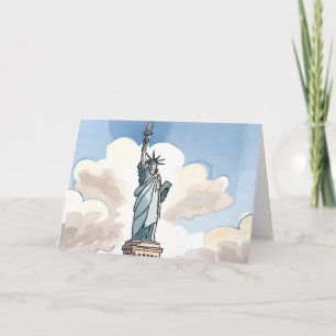 Statue of Liberty   Watercolor Landmark Card