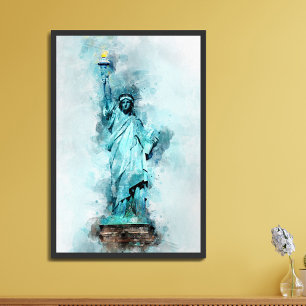Statue of Liberty Watercolor Poster