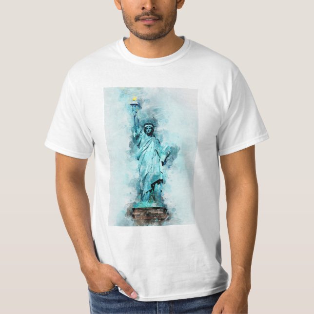 Statue of Liberty Watercolor T-Shirt (Front)