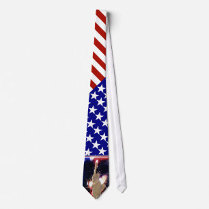 Statue of Liberty with Fireworks for 4th of July Tie