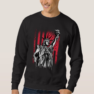 Statue Of Liberty With USA Flag Sweatshirt