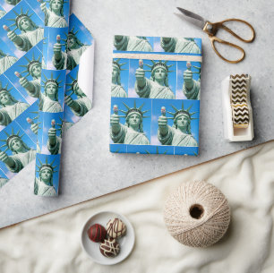 Statue of Liberty with Vote Early Election Sticker Wrapping Paper