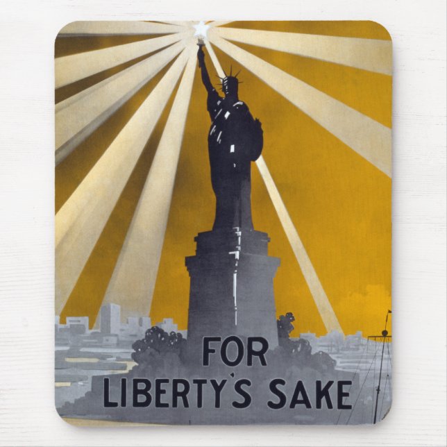 Statue of Liberty WPA New York Travel Ads Mouse Pad (Front)