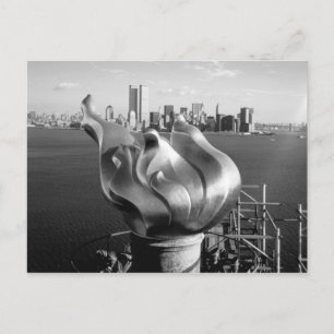 Statue of Liberty's Flame and Manhattan Skyline Postcard