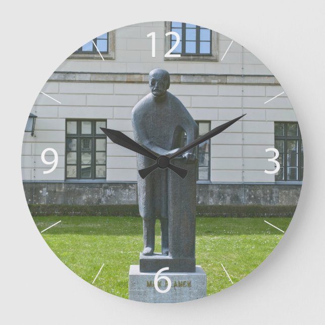 Statue of Max Planck in Berlin Large Clock (Front)