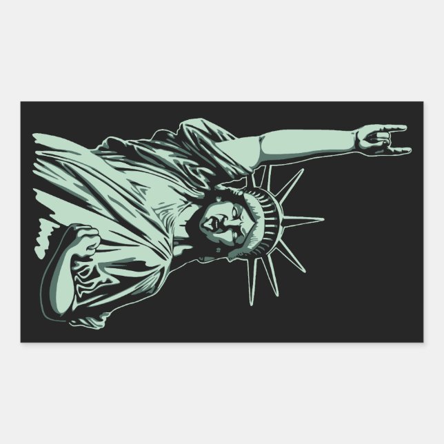 Statue of Metal Rectangular Sticker (Front)