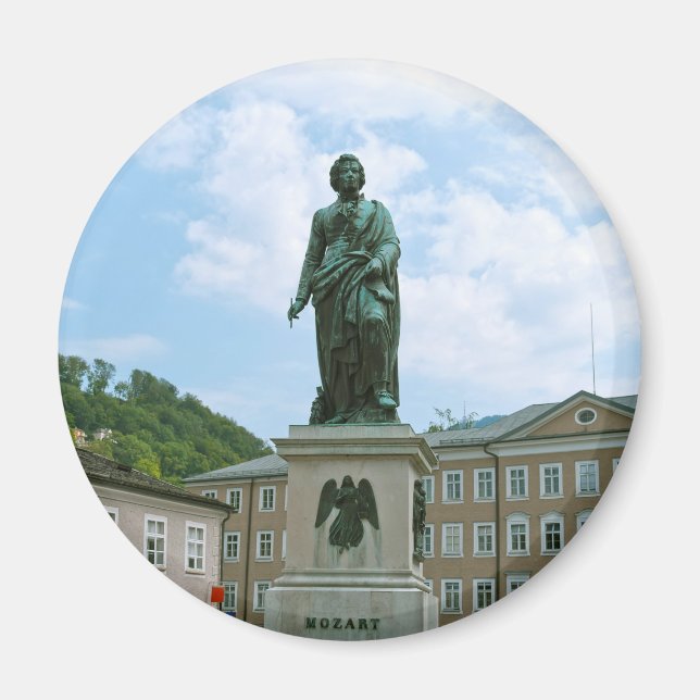 Statue of Mozart in Salzburg Magnet (Front)