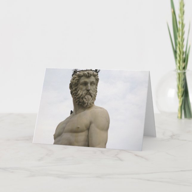 Statue Of Neptune Florence, Italy note card (Front)
