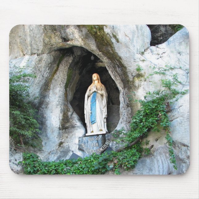 Statue of Our Lady of Lourdes, Lourdes, France Mouse Pad (Front)