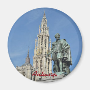 Statue of Peter Paul Rubens in Antwerp, Belgium Magnet