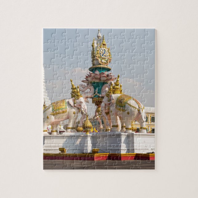 Statue of pink elephants Bangkok Thailand Jigsaw Puzzle (Vertical)