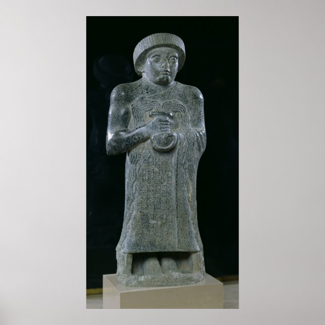 Statue of Prince Gudea, c.2150 BC Poster (Front)