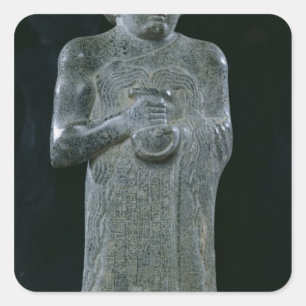 Statue of Prince Gudea, c.2150 BC Square Sticker