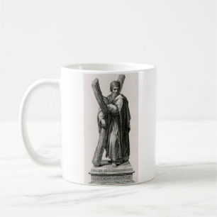 Statue of Saint Andrew Apostle with cross Coffee Mug
