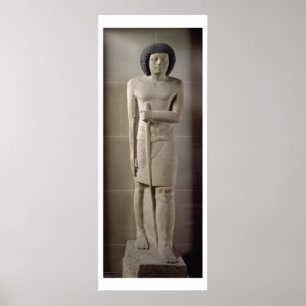 Statue of Sepa, Old Kingdom (painted limestone) Poster