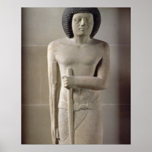 Statue of Sepa, Old Kingdom (painted limestone) Poster