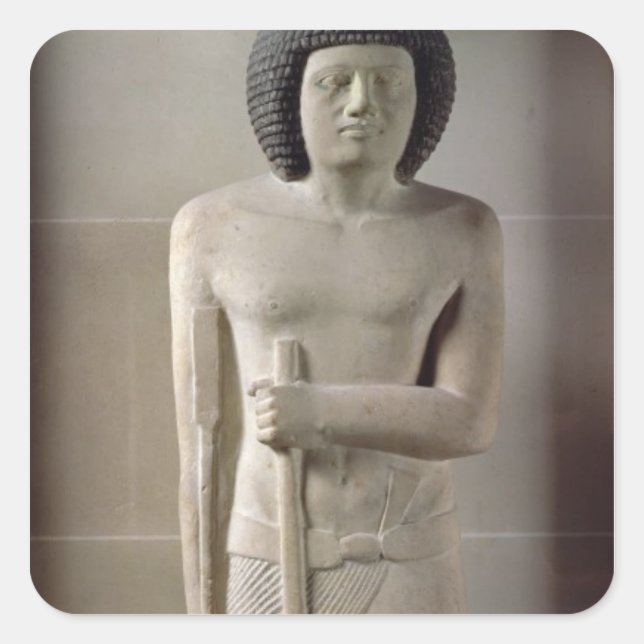 Statue of Sepa, Old Kingdom (painted limestone) Square Sticker (Front)