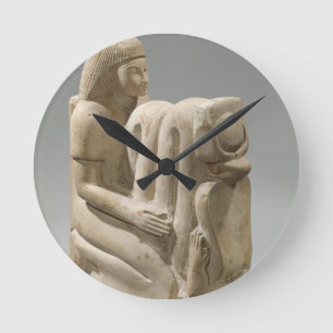 Statue of Setau presenting the cobra goddess Nekhb Round Clock