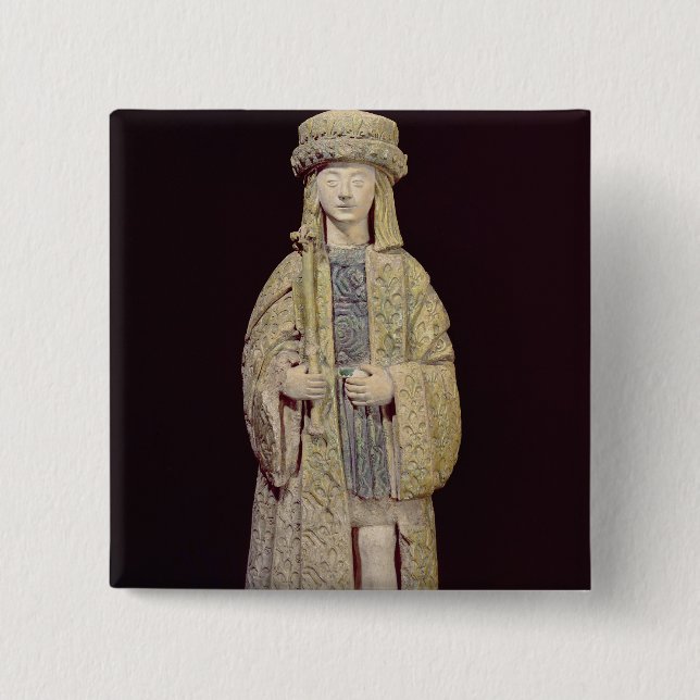 Statue of St. Louis 15 Cm Square Badge (Front)