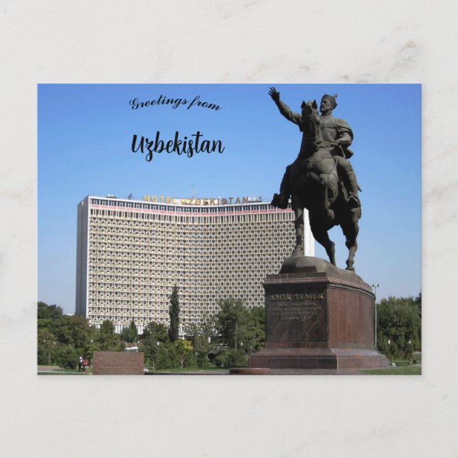 Statue of Tamerlane Tashkent Uzbekistan Postcard (Front)