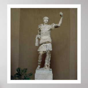 Statue of the Emperor Trajan (53-117 AD) (marble) Poster