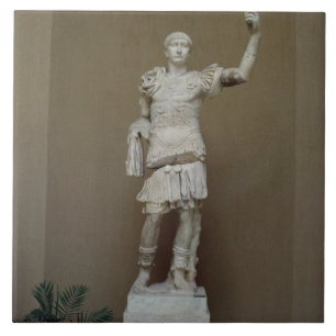 Statue of the Emperor Trajan (53-117 AD) (marble) Tile