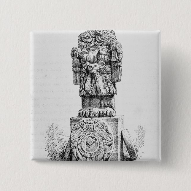 Statue of the Goddess Coatlicue 15 Cm Square Badge (Front)