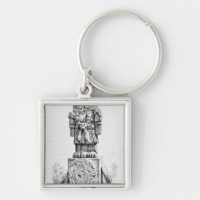 Statue of the Goddess Coatlicue Key Ring (Front)