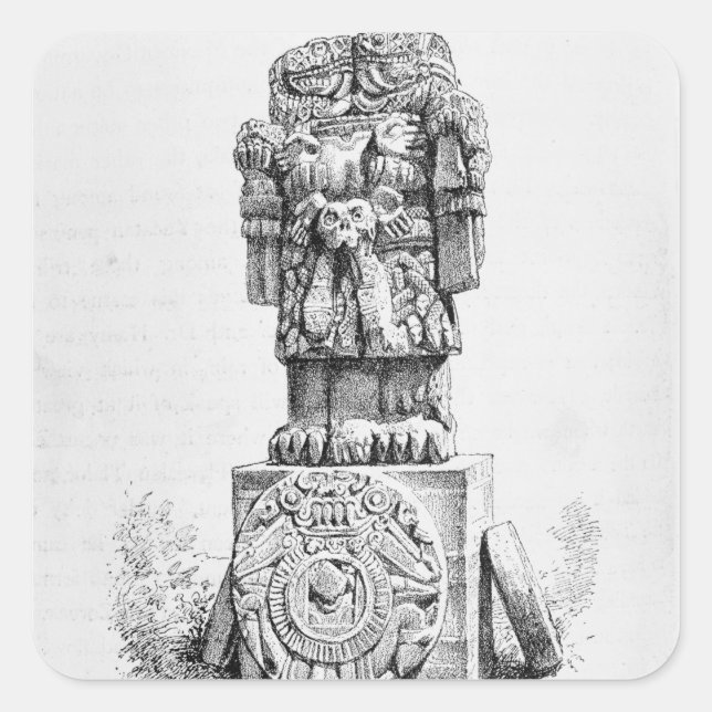 Statue of the Goddess Coatlicue Square Sticker (Front)