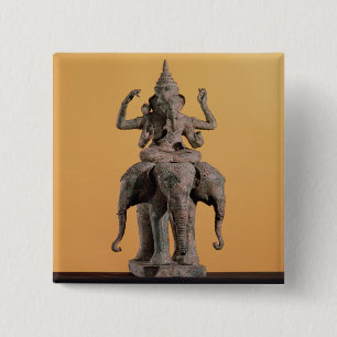 Statue of the Hindu God Ganesh 15 Cm Square Badge
