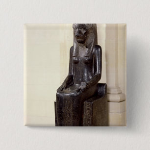Statue of the lion-headed goddess Sekhmet 15 Cm Square Badge