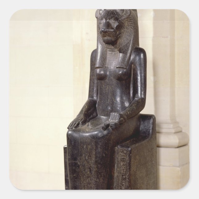 Statue of the lion-headed goddess Sekhmet Square Sticker (Front)