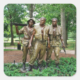 Statue of the Three Servicemen   Vietnam War Square Sticker