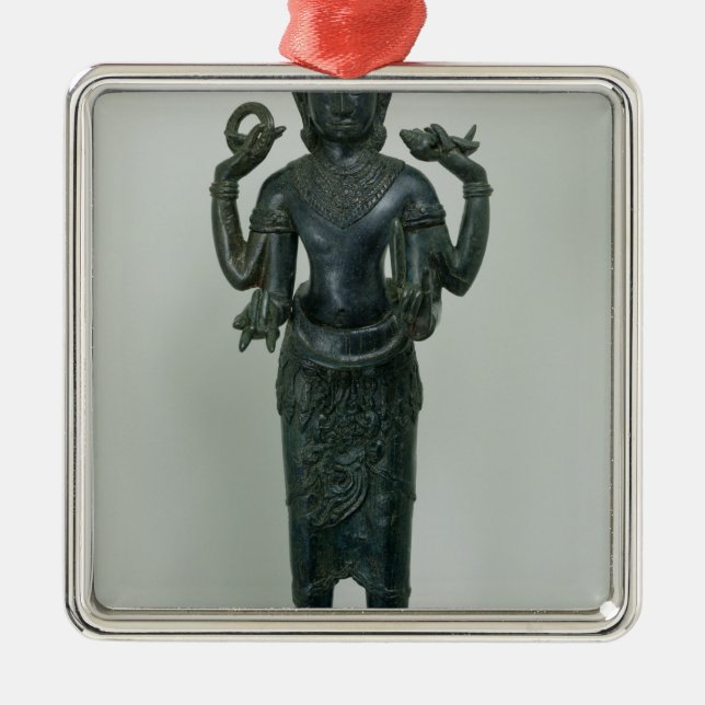 Statue of Vishnu in his triple form of Vishnu Metal Ornament (Front)