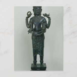 Statue of Vishnu in his triple form of Vishnu Postcard