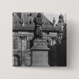 Statue of Voltaire 15 Cm Square Badge