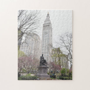 Statue Of William Seward; Metropolitan Life Tower Jigsaw Puzzle