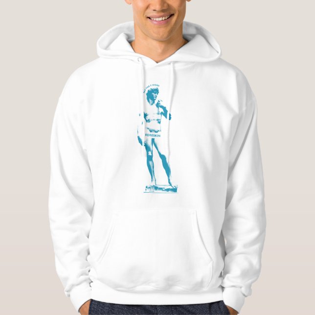 Statue: Say the F Word — Blue Print Hoodie (Front)