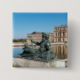 Statue The Rhone in Garden of Versailles castle 15 Cm Square Badge
