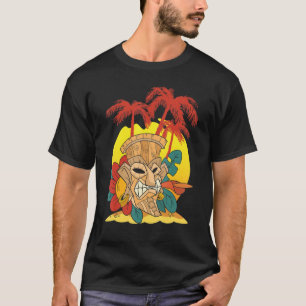 Statue Tiki Mask Polynesian Luau Party Hawaiian Ti T-Shirt