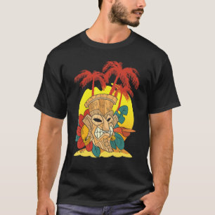Statue Tiki Mask Polynesian Luau Party Hawaiian Ti T-Shirt