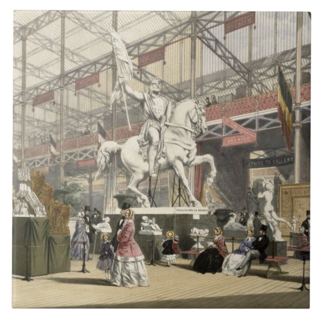 Statues in the Belgium section of the Great Exhibi Tile (Front)