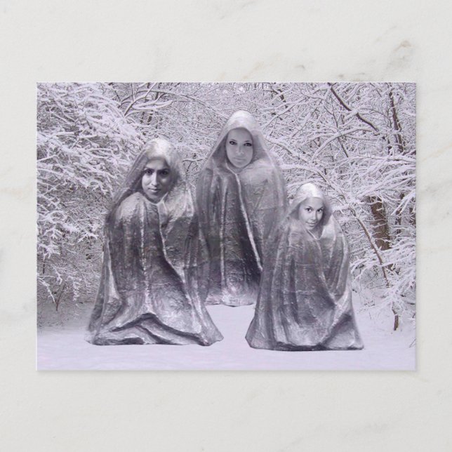 Statues in Winter Postcard (Front)