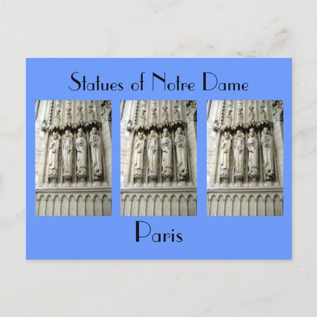 Statues of Notre Dame Postcard (Front)