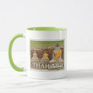 Statues of Sitting Buddhas   Ayutthaya, Thailand Mug