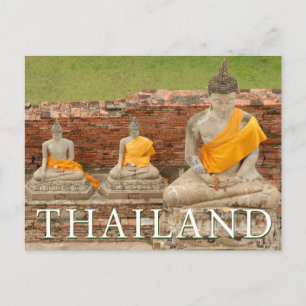 Statues of Sitting Buddhas Ayutthaya, Thailand Postcard