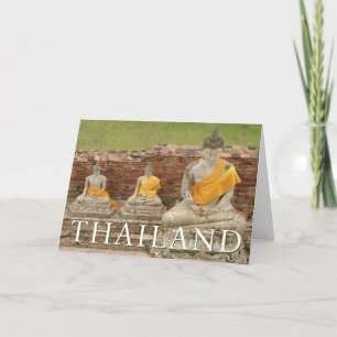 Statues of Sitting Buddhas Ayutthaya, Thailand Thank You Card