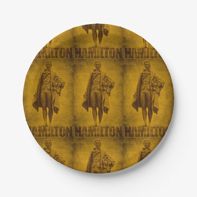 Statuesque Alexander Hamilton Design Paper Plate (Front)