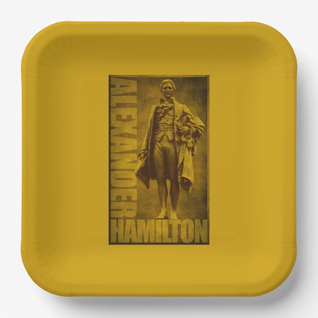 Statuesque Alexander Hamilton  Paper Plate (Front)