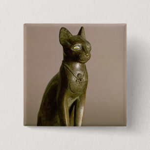 Statuette of a cat representing the goddess Bastet 15 Cm Square Badge